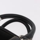 LOEWE Anagram Americana 28 Hand Bag Suede Leather Black Silver Auth 183959V-14