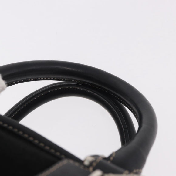 LOEWE Anagram Americana 28 Hand Bag Suede Leather Black Silver Auth 183959V