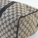 GUCCI GG Canvas Boston Bag Navy Gold Auth 183960-14