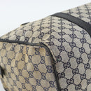 GUCCI GG Canvas Boston Bag Navy Gold Auth 183960-16
