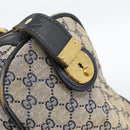 GUCCI GG Canvas Boston Bag Navy Gold Auth 183960-18
