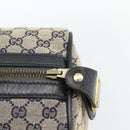 GUCCI GG Canvas Boston Bag Navy Gold Auth 183960-10