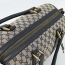 GUCCI GG Canvas Boston Bag Navy Gold Auth 183960-6