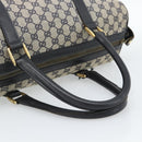 GUCCI GG Canvas Boston Bag Navy Gold Auth 183960-7