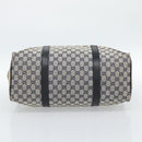 GUCCI GG Canvas Boston Bag Navy Gold Auth 183960-5