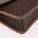 CELINE Macadam Canvas Shoulder Bag PVC Leather Brown Gold Auth 183962-14