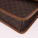 CELINE Macadam Canvas Shoulder Bag PVC Leather Brown Gold Auth 183962-15