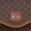 CELINE Macadam Canvas Shoulder Bag PVC Leather Brown Gold Auth 183962-18