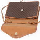 CELINE Macadam Canvas Shoulder Bag PVC Leather Brown Gold Auth 183962-9