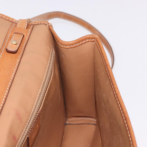 CELINE Macadam Canvas Shoulder Bag PVC Leather Brown Gold Auth 183962