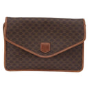 CELINE Macadam Canvas Shoulder Bag PVC Leather Brown Gold Auth 183962-13