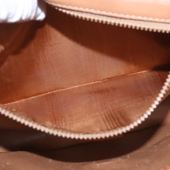 CELINE Macadam Canvas Shoulder Bag PVC Leather Brown Gold Auth 183962
