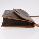 CELINE Macadam Canvas Shoulder Bag PVC Leather Brown Gold Auth 183962-3