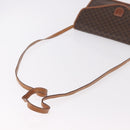 CELINE Macadam Canvas Shoulder Bag PVC Leather Brown Gold Auth 183962-7