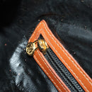 FENDI Pecan Canvas Boston Bag PVC 2way Black Brown Auth 183971-25