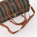 FENDI Pecan Canvas Boston Bag PVC 2way Black Brown Auth 183971-7