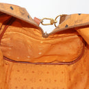 MCM Vicetos Logogram Boston Bag PVC Leather 2way Brown Gold Auth 183972-20