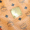 MCM Vicetos Logogram Boston Bag PVC Leather 2way Brown Gold Auth 183972-12