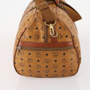 MCM Vicetos Logogram Boston Bag PVC Leather 2way Brown Gold Auth 183972-3