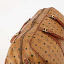 MCM Vicetos Logogram Boston Bag PVC Leather 2way Brown Gold Auth 183972-6