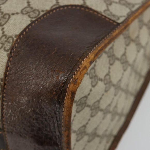 GUCCI GG Supreme Hand Bag PVC 2way Beige Gold Auth 183973