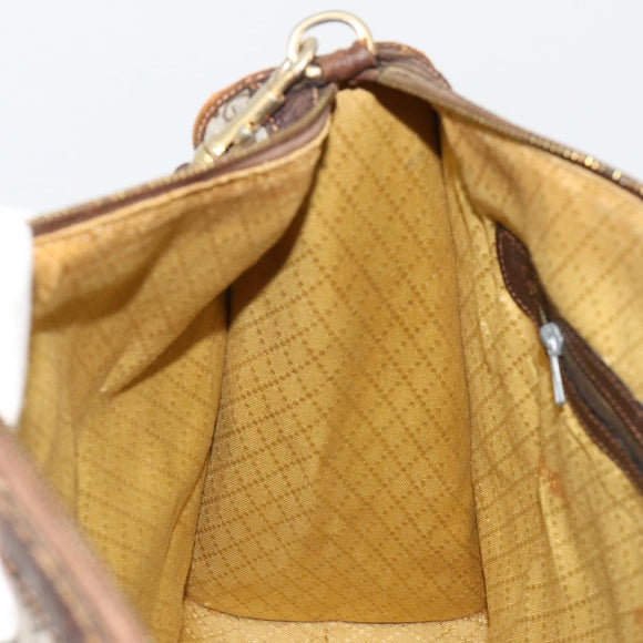 GUCCI GG Supreme Hand Bag PVC 2way Beige Gold Auth 183973