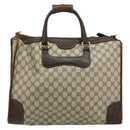 GUCCI GG Supreme Hand Bag PVC 2way Beige Gold Auth 183973-3