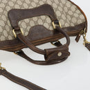 GUCCI GG Supreme Hand Bag PVC 2way Beige Gold Auth 183973-7