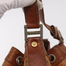MCM Vicetos Logogram Shoulder Bag PVC Leather Brown Gold Auth 183974-14