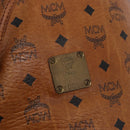MCM Vicetos Logogram Shoulder Bag PVC Leather Brown Gold Auth 183974-15