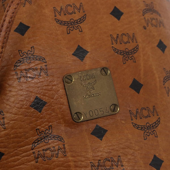 MCM Vicetos Logogram Shoulder Bag PVC Leather Brown Gold Auth 183974