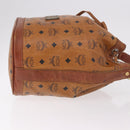 MCM Vicetos Logogram Shoulder Bag PVC Leather Brown Gold Auth 183974-4
