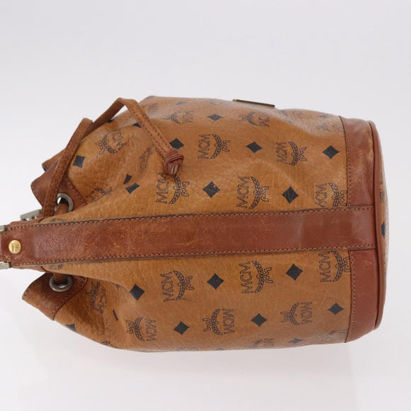 MCM Vicetos Logogram Shoulder Bag PVC Leather Brown Gold Auth 183974