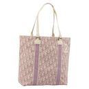 Christian Dior Trotter Canvas Tote Bag PVC Pink Silver Auth 183975-1