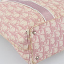 Christian Dior Trotter Canvas Tote Bag PVC Pink Silver Auth 183975-14