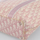 Christian Dior Trotter Canvas Tote Bag PVC Pink Silver Auth 183975-15