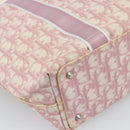 Christian Dior Trotter Canvas Tote Bag PVC Pink Silver Auth 183975-16