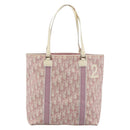 Christian Dior Trotter Canvas Tote Bag PVC Pink Silver Auth 183975-13