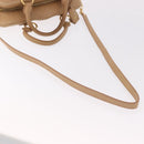 Miu Miu Hand Bag Leather 2way Beige Gold Auth 183976A-10