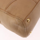 Miu Miu Hand Bag Leather 2way Beige Gold Auth 183976A-18