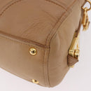 Miu Miu Hand Bag Leather 2way Beige Gold Auth 183976A-19