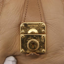 Miu Miu Hand Bag Leather 2way Beige Gold Auth 183976A-20
