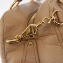 Miu Miu Hand Bag Leather 2way Beige Gold Auth 183976A-21