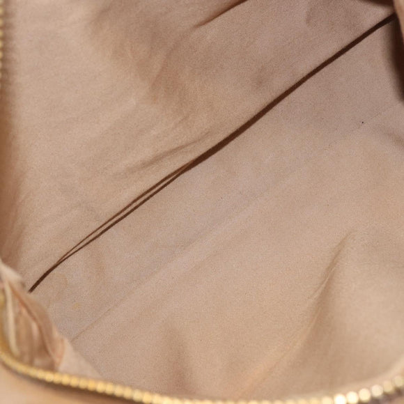 Miu Miu Hand Bag Leather 2way Beige Gold Auth 183976A
