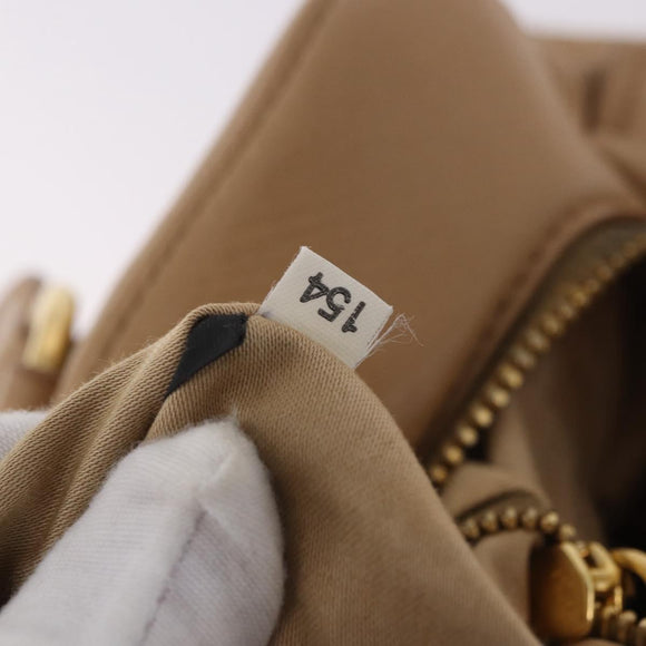 Miu Miu Hand Bag Leather 2way Beige Gold Auth 183976A