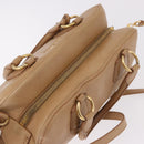Miu Miu Hand Bag Leather 2way Beige Gold Auth 183976A-8