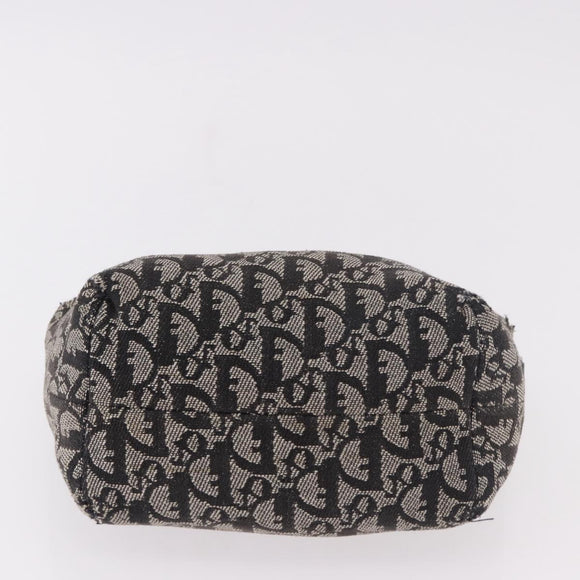 Christian Dior Trotter Canvas Handtasche Schwarz Silber Auth 183978