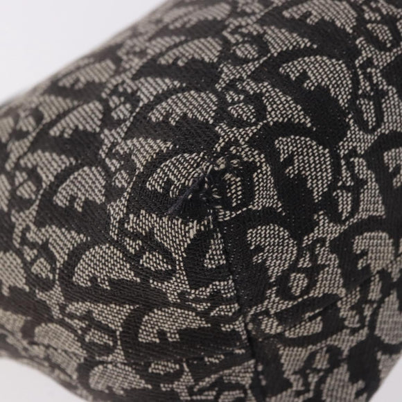 Christian Dior Trotter Canvas Handtasche Schwarz Silber Auth 183978