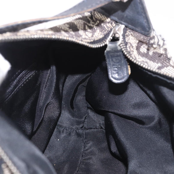 Christian Dior Trotter Canvas Handtasche Schwarz Silber Auth 183978
