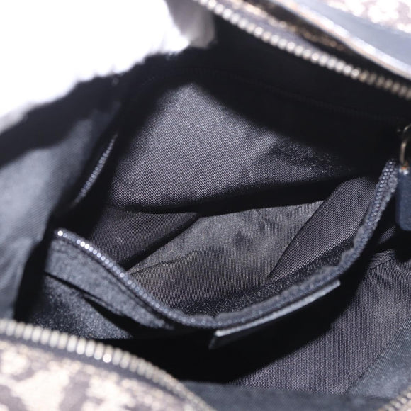Christian Dior Trotter Canvas Handtasche Schwarz Silber Auth 183978